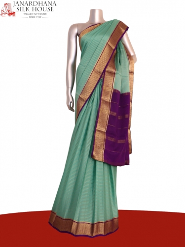 Contrast Classic Mysore Crepe Silk Saree